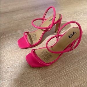 Bershka Hot Pink Strappy Heels